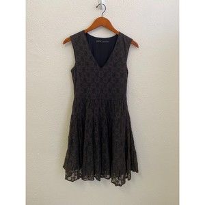 zara brown bohemian lace dress size xs